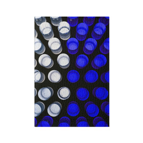 Обложка для паспорта матовая кожа с принтом GGGelt в Кировске, натуральная матовая кожа | размер 19,3 х 13,7 см; прозрачные пластиковые крепления | Тематика изображения на принте: abstraction | blue | circles | light | shapes | white | абстракция | белый | круги | свет | синий | формы