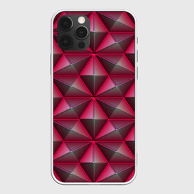 Чехол для iPhone 12 Pro Max с принтом Aral в Кировске, Силикон |  | abstraction | lines | red | shapes | surface | triangles | абстракция | красный | линии | поверхность | треугольники | формы