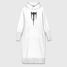 Платье удлиненное хлопок с принтом Marilyn Manson (лого из меха) в Кировске,  |  | manson | marilyn | marilyn manson | лого | мех
