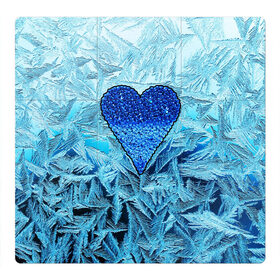 Магнитный плакат 3Х3 с принтом Ледяное сердце в Кировске, Полимерный материал с магнитным слоем | 9 деталей размером 9*9 см | christmas | frozen | new year | snow | winter | влюбленные | дед мороз | зима | зимний | лед | любимая жена | любовь | мама | новый год | подарок | рождество | сердечки | снег | снежинки | снежная королева | узоры