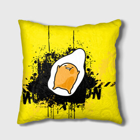 Подушка 3D с принтом Gudetama в Кировске, наволочка – 100% полиэстер, наполнитель – холлофайбер (легкий наполнитель, не вызывает аллергию). | состоит из подушки и наволочки. Наволочка на молнии, легко снимается для стирки | gudetama | аниме | веселое яйцо | гудетама | стекающее яйцо | яйцо