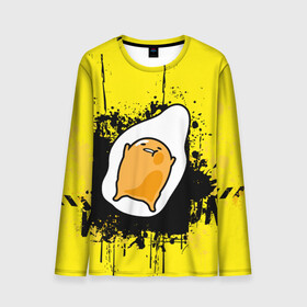 Мужской лонгслив 3D с принтом Gudetama в Кировске, 100% полиэстер | длинные рукава, круглый вырез горловины, полуприлегающий силуэт | gudetama | аниме | веселое яйцо | гудетама | стекающее яйцо | яйцо