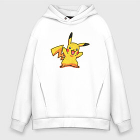 Мужское худи Oversize хлопок с принтом Pikachu из меха в Кировске, френч-терри — 70% хлопок, 30% полиэстер. Мягкий теплый начес внутри —100% хлопок | боковые карманы, эластичные манжеты и нижняя кромка, капюшон на магнитной кнопке | pikachu | pokemon | pokemongo | аниме | детективпикачу | пикачу | покемон | покемонпикачу | покемоны