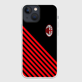 Чехол для iPhone 13 mini с принтом MILAN. в Кировске,  |  | ac milan | fc | football | football club | sport | джузеппе меацца | итальянский футбольный клуб | милан | спорт | стефано пиоли | уефа | униформа | фирменные цвета | фк | футбол | футбольный клуб