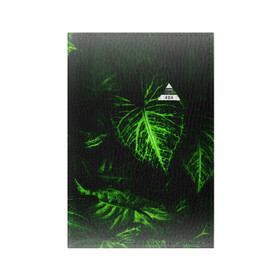 Обложка для паспорта матовая кожа с принтом Листья зеленые CODE ERROR 404 в Кировске, натуральная матовая кожа | размер 19,3 х 13,7 см; прозрачные пластиковые крепления | 404 | code | error | зеленые | листья