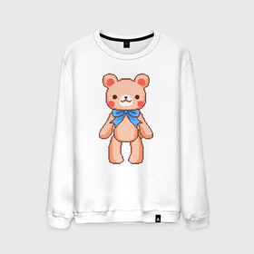 Мужской свитшот хлопок с принтом Pixel Bear в Кировске, 100% хлопок |  | bear | pixel | pixel bear | медведь | милый медведь | милый мишка | мишка | пиксельный медведь | пиксельный плюшевый мишка | плюшевый медведь | плюшевый мишка