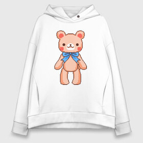 Женское худи Oversize хлопок с принтом Pixel Bear в Кировске, френч-терри — 70% хлопок, 30% полиэстер. Мягкий теплый начес внутри —100% хлопок | боковые карманы, эластичные манжеты и нижняя кромка, капюшон на магнитной кнопке | bear | pixel | pixel bear | медведь | милый медведь | милый мишка | мишка | пиксельный медведь | пиксельный плюшевый мишка | плюшевый медведь | плюшевый мишка