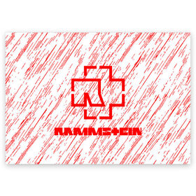 Поздравительная открытка с принтом Rammstein. в Кировске, 100% бумага | плотность бумаги 280 г/м2, матовая, на обратной стороне линовка и место для марки
 | Тематика изображения на принте: 