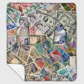 Плед с рукавами с принтом Деньги в Кировске, 100% полиэстер | Закругленные углы, все края обработаны. Ткань не мнется и не растягивается. Размер 170*145 | арт | банкноты | валюта | деньги | доллары | зеленый | иена | красный | серый | синий | фунт стерлингов | юани