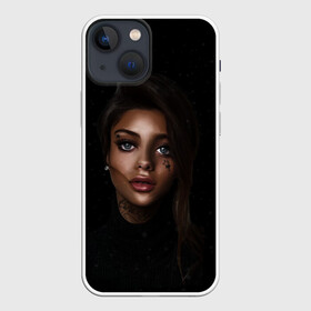 Чехол для iPhone 13 mini с принтом Girl DARK в Кировске,  |  | dark | girl | девушка | звезда | инсомния | тату | татуировка