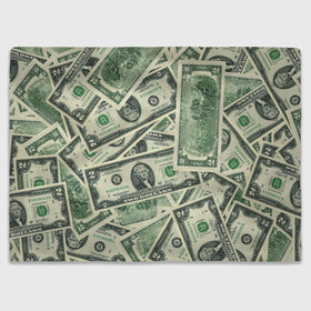 Плед 3D с принтом Доллар в Кировске, 100% полиэстер | закругленные углы, все края обработаны. Ткань не мнется и не растягивается | 100 долларов | арт | банкноты | валюта | деньги | доллар | зеленый | рисунок | сто | сто долларов