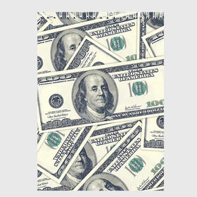 Скетчбук с принтом Доллары в Кировске, 100% бумага
 | 48 листов, плотность листов — 100 г/м2, плотность картонной обложки — 250 г/м2. Листы скреплены сверху удобной пружинной спиралью | Тематика изображения на принте: 100 долларов | арт | банкноты | валюта | деньги | доллары | зеленый | зелень | сто | сто долларов