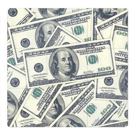 Магнитный плакат 3Х3 с принтом Доллары в Кировске, Полимерный материал с магнитным слоем | 9 деталей размером 9*9 см | 100 долларов | арт | банкноты | валюта | деньги | доллары | зеленый | зелень | сто | сто долларов
