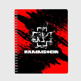 Тетрадь с принтом Rammstein. в Кировске, 100% бумага | 48 листов, плотность листов — 60 г/м2, плотность картонной обложки — 250 г/м2. Листы скреплены сбоку удобной пружинной спиралью. Уголки страниц и обложки скругленные. Цвет линий — светло-серый
 | music | rammstein | rock | индастриал метал | метал группа | музыка | музыкальная группа | немецкая метал группа | рамштайн | рок | хард рок