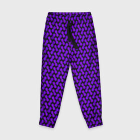 Детские брюки 3D с принтом Dorri в Кировске, 100% полиэстер | манжеты по низу, эластичный пояс регулируется шнурком, по бокам два кармана без застежек, внутренняя часть кармана из мелкой сетки | abstraction | pattern | purple | shapes | абстракция | паттерн | фиолетовый | формы