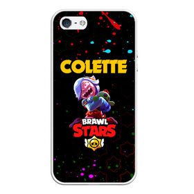 Чехол для iPhone 5/5S матовый с принтом BRAWL STARS COLETTE. в Кировске, Силикон | Область печати: задняя сторона чехла, без боковых панелей | Тематика изображения на принте: 8 bit | brawl stars | colette | crow | gale | leon | max | mecha | mecha crow | mr.p | sally leon | shark | tara | virus 8 bit | werewolf leon | акула | берли | бравл старс | ворон | коллет | макс | оборотень