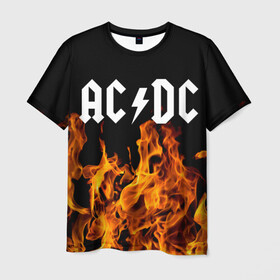 Мужская футболка 3D с принтом AC/DC. в Кировске, 100% полиэфир | прямой крой, круглый вырез горловины, длина до линии бедер | Тематика изображения на принте: ac dc | music | rock | австралийская рок группа | ас дс | асдс | блюз рок | музыка | переменный ток постоянный ток | рок | рок н ролл | хард рок | эй си ди си