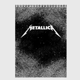 Скетчбук с принтом Metallica. в Кировске, 100% бумага
 | 48 листов, плотность листов — 100 г/м2, плотность картонной обложки — 250 г/м2. Листы скреплены сверху удобной пружинной спиралью | metallica | music | rock | американская рок группа | метал группа | металлика | музыка | рок | рок группа | трэш метал | хеви метал