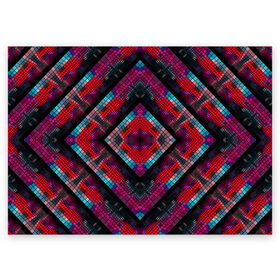Поздравительная открытка с принтом Monna в Кировске, 100% бумага | плотность бумаги 280 г/м2, матовая, на обратной стороне линовка и место для марки
 | Тематика изображения на принте: colorful | geometric | kaleidoscope | mosaic | pattern | rhombuses | squares | геометрический | калейдоскоп | квадраты | мозаика | разноцветный | ромбы | узор