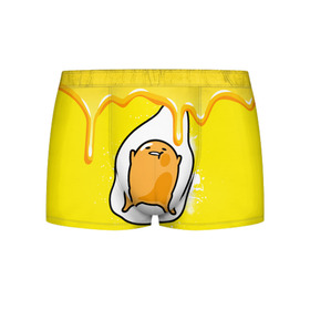 Мужские трусы 3D с принтом Gudetama в Кировске, 50% хлопок, 50% полиэстер | классическая посадка, на поясе мягкая тканевая резинка | gudetama | анимешное яйцо | гудетама | желток | стекающее яйцо | яичница