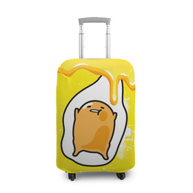 Чехол для чемодана 3D с принтом Gudetama в Кировске, 86% полиэфир, 14% спандекс | двустороннее нанесение принта, прорези для ручек и колес | gudetama | анимешное яйцо | гудетама | желток | стекающее яйцо | яичница