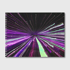 Альбом для рисования с принтом Rollo в Кировске, 100% бумага
 | матовая бумага, плотность 200 мг. | abstraction | blur | immersion | light | lines | long exposure | purple | абстракция | длинная выдержка | линии | погружение | размытость | свет | фиолетовый