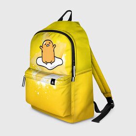 Рюкзак 3D с принтом Gudetama в Кировске, 100% полиэстер | лямки с регулируемой длиной, сверху петелька, чтобы рюкзак можно было повесить на вешалку. Основное отделение закрывается на молнию, как и внешний карман. Внутри два дополнительных кармана, один из которых закрывается на молнию. По бокам два дополнительных кармашка | gudetama | анимешное яйцо | гудетама | желток | стекающее яйцо | яичница