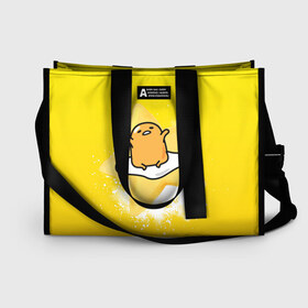 Сумка-шоппер 3D с принтом Gudetama в Кировске, 100% полиэстер | застегивается на металлическую кнопку; внутренний карман застегивается на молнию. Стенки укреплены специальным мягким материалом, чтобы защитить содержимое от несильных ударов
 | gudetama | анимешное яйцо | гудетама | желток | стекающее яйцо | яичница