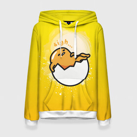 Женская толстовка 3D с принтом Gudetama в Кировске, 100% полиэстер  | двухслойный капюшон со шнурком для регулировки, мягкие манжеты на рукавах и по низу толстовки, спереди карман-кенгуру с мягким внутренним слоем. | gudetama | анимешное яйцо | гудетама | желток | стекающее яйцо | яичница