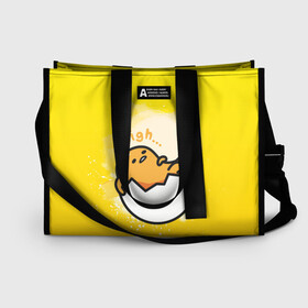 Сумка-шоппер 3D с принтом Gudetama в Кировске, 100% полиэстер | застегивается на металлическую кнопку; внутренний карман застегивается на молнию. Стенки укреплены специальным мягким материалом, чтобы защитить содержимое от несильных ударов
 | gudetama | анимешное яйцо | гудетама | желток | стекающее яйцо | яичница