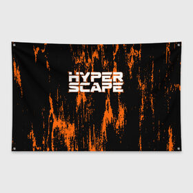 Флаг-баннер с принтом Hyper Scape в Кировске, 100% полиэстер | размер 67 х 109 см, плотность ткани — 95 г/м2; по краям флага есть четыре люверса для крепления | esport | games | hyper scape | twitch | игроки | игролюбители | игроманы | игры | киберспорт | королевская битва | корона | твич | хупер скайп | хупер скайпе