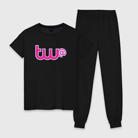 Женская пижама хлопок с принтом GTA Online Tw@ в Кировске, 100% хлопок | брюки и футболка прямого кроя, без карманов, на брюках мягкая резинка на поясе и по низу штанин | Тематика изображения на принте: 
