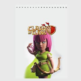 Скетчбук с принтом Clash of Clans в Кировске, 100% бумага
 | 48 листов, плотность листов — 100 г/м2, плотность картонной обложки — 250 г/м2. Листы скреплены сверху удобной пружинной спиралью | Тематика изображения на принте: 