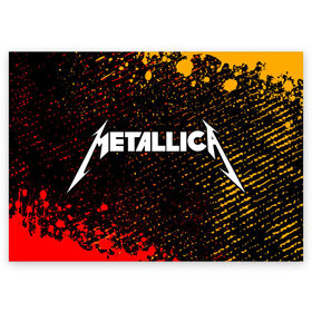 Поздравительная открытка с принтом METALLICA / МЕТАЛЛИКА в Кировске, 100% бумага | плотность бумаги 280 г/м2, матовая, на обратной стороне линовка и место для марки
 | hetfield | james | logo | metal | metalica | metallica | music | rock | star | джеймс | звезда | знак | ларс | лого | логотип | логотипы | метал | металика | металлика | музыка | рок | символ | символы | ульрих | хэтфилд