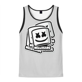 Мужская майка 3D с принтом MARSHMELLO в Кировске, 100% полиэстер | круглая горловина, приталенный силуэт, длина до линии бедра. Пройма и горловина окантованы тонкой бейкой | fortnite | marshmallo | marshmallow | marshmello | marshmellow | маршмелло | маршмеллоу | розы | фортнайт