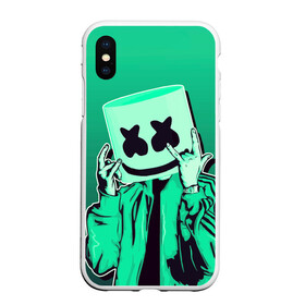 Чехол для iPhone XS Max матовый с принтом MARSHMELLO в Кировске, Силикон | Область печати: задняя сторона чехла, без боковых панелей | fortnite | marshmallo | marshmallow | marshmello | marshmellow | маршмелло | маршмеллоу | розы | фортнайт