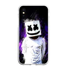 Чехол для iPhone XS Max матовый с принтом MARSHMELLO в Кировске, Силикон | Область печати: задняя сторона чехла, без боковых панелей | fortnite | marshmallo | marshmallow | marshmello | marshmellow | маршмелло | маршмеллоу | розы | фортнайт