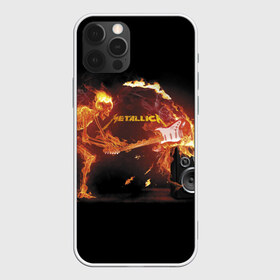 Чехол для iPhone 12 Pro Max с принтом Metallica в Кировске, Силикон |  | Тематика изображения на принте: fire | flame | guitar | metallica | music | rock | skeleton | skull | trashmetal | гитара | металлика | музыка | огонь | пламя | рок | скелет | череп