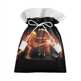 Подарочный 3D мешок с принтом Metallica в Кировске, 100% полиэстер | Размер: 29*39 см | fire | flame | guitar | metallica | music | rock | skeleton | skull | trashmetal | гитара | металлика | музыка | огонь | пламя | рок | скелет | череп