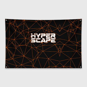 Флаг-баннер с принтом Hyper Scape в Кировске, 100% полиэстер | размер 67 х 109 см, плотность ткани — 95 г/м2; по краям флага есть четыре люверса для крепления | esport | games | hyper scape | twitch | игроки | игролюбители | игроманы | игры | киберспорт | королевская битва | корона | твич | хупер скайп | хупер скайпе