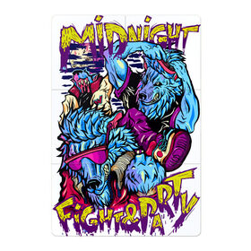 Магнитный плакат 2Х3 с принтом Midnight fight & party в Кировске, Полимерный материал с магнитным слоем | 6 деталей размером 9*9 см | fangs | fight | hairstyle | jaw | moon | muzzle | night | party | sneakers | wolf | бой | вечеринка | волк | кеды | клыки | луна | ночь | очки | пасть | причёска