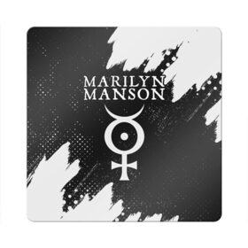 Магнит виниловый Квадрат с принтом MARILYN MANSON / М. МЭНСОН в Кировске, полимерный материал с магнитным слоем | размер 9*9 см, закругленные углы | logo | manson | marilyn | music | rock | группа | лого | логотип | логотипы | менсон | мерилин | мерлин | музыка | мэнсон | мэрилин | рок | символ