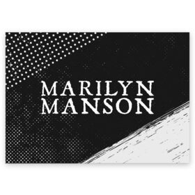 Поздравительная открытка с принтом MARILYN MANSON / М. МЭНСОН в Кировске, 100% бумага | плотность бумаги 280 г/м2, матовая, на обратной стороне линовка и место для марки
 | Тематика изображения на принте: logo | manson | marilyn | music | rock | группа | лого | логотип | логотипы | менсон | мерилин | мерлин | музыка | мэнсон | мэрилин | рок | символ