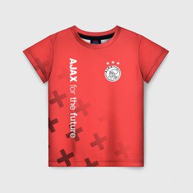 Детская футболка 3D с принтом Ajax Amsterdam в Кировске, 100% гипоаллергенный полиэфир | прямой крой, круглый вырез горловины, длина до линии бедер, чуть спущенное плечо, ткань немного тянется | ajax | fc ajax | аякс | фк аякс | футбол