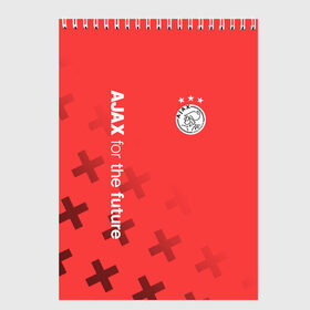 Скетчбук с принтом Ajax Amsterdam в Кировске, 100% бумага
 | 48 листов, плотность листов — 100 г/м2, плотность картонной обложки — 250 г/м2. Листы скреплены сверху удобной пружинной спиралью | Тематика изображения на принте: ajax | fc ajax | аякс | фк аякс | футбол