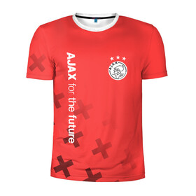 Мужская футболка 3D спортивная с принтом Ajax Amsterdam в Кировске, 100% полиэстер с улучшенными характеристиками | приталенный силуэт, круглая горловина, широкие плечи, сужается к линии бедра | Тематика изображения на принте: ajax | fc ajax | аякс | фк аякс | футбол