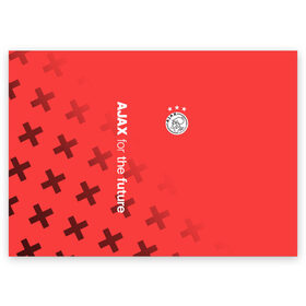 Поздравительная открытка с принтом Ajax Amsterdam в Кировске, 100% бумага | плотность бумаги 280 г/м2, матовая, на обратной стороне линовка и место для марки
 | Тематика изображения на принте: ajax | fc ajax | аякс | фк аякс | футбол