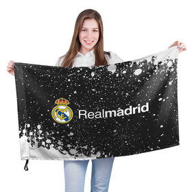 Флаг 3D с принтом REAL MADRID / РЕАЛ МАДРИД в Кировске, 100% полиэстер | плотность ткани — 95 г/м2, размер — 67 х 109 см. Принт наносится с одной стороны | football | logo | madrid | real | realmadrid | sport | клуб | лого | логотип | логотипы | мадрид | реал | реалмадрид | символ | символы | спорт | форма | футбол | футбольная