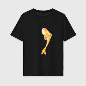 Женская футболка хлопок Oversize с принтом Карп кои в Кировске, 100% хлопок | свободный крой, круглый ворот, спущенный рукав, длина до линии бедер
 | fish | illustration | koi | акварельная иллюстрация | карп кои | кои | рыба | рыбка