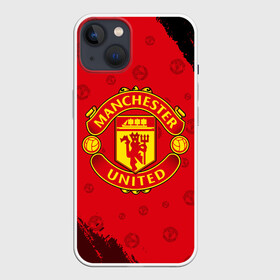 Чехол для iPhone 13 с принтом MANCHESTER UNITED в Кировске,  |  | club | footbal | logo | manchester | united | знак | клуб | лого | логотип | логотипы | манчестер | символ | символы | форма | футбол | футбольная | футбольный | юнайтед